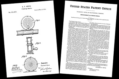 400x267 Orvis Fly Fishing Reel Patent,historic Documents, Drawing + - Fishing Reel Drawing