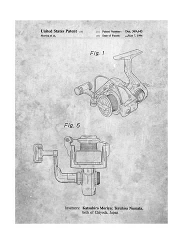 366x488 Open Face Spinning Fishing Reel Patent Prints - Fishing Reel Drawing