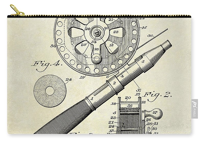 800x570 Fishing Reel Patent Drawing Carry All Pouch For Sale - Fishing Reel Drawing