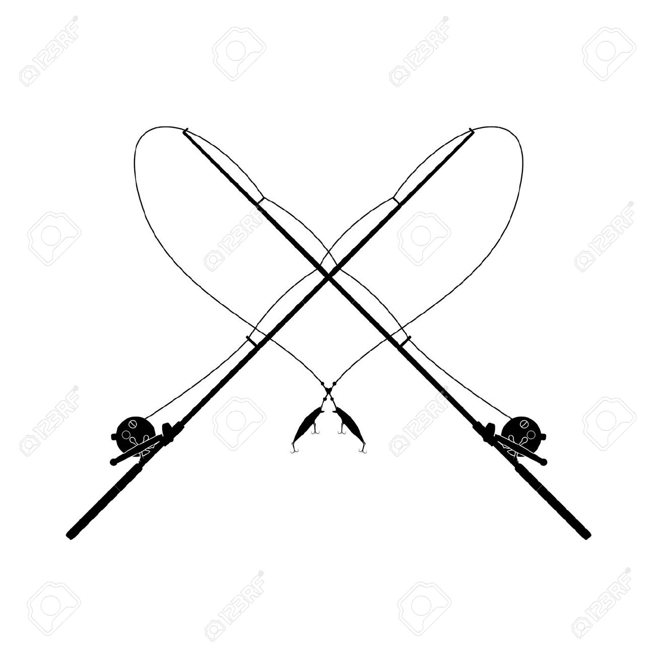 Simple Fishing Pole Drawing
