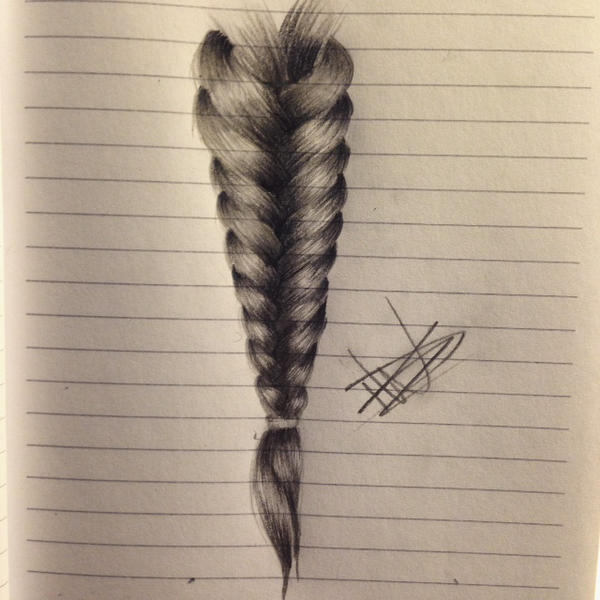 Fishtail Braid Drawing at PaintingValley.com | Explore collection of ...