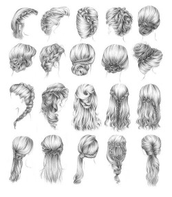 250x286 Love Pretty Drawing Art Hair Girl Black And White Cool Music - Fishtail Braid Drawing