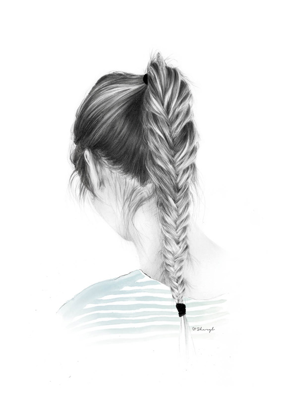 Fishtail Braid Drawing at Explore collection of Fishtail Braid Drawing