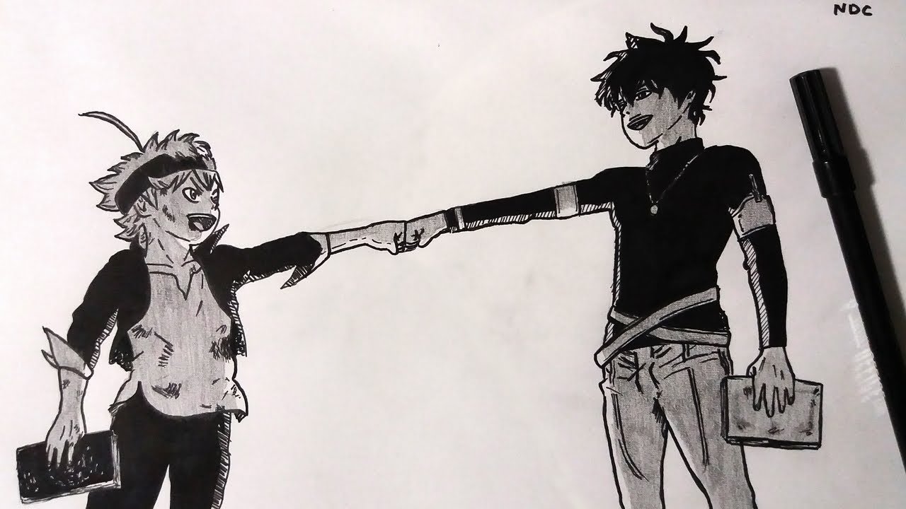 1280x720 Speed Drawing Asta And Yuno Fist Bump - Fist Bump Drawing