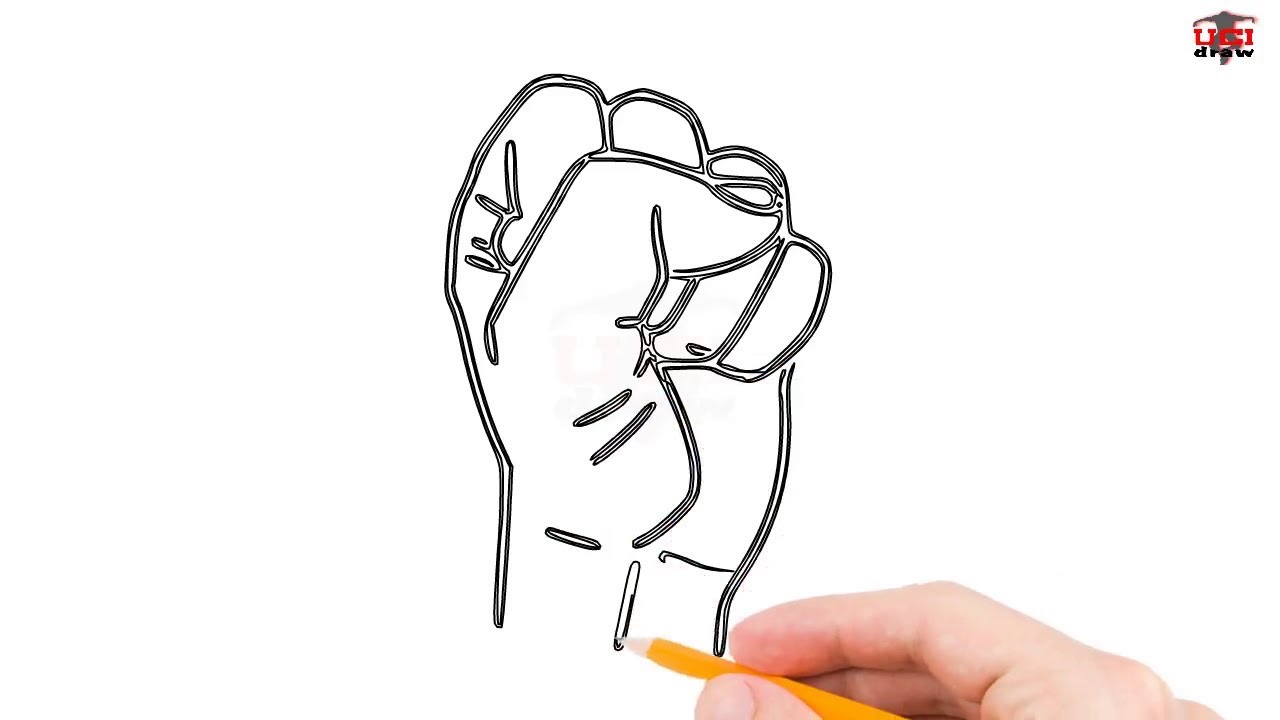 1280x720 how to draw a fist step - Fist Drawing