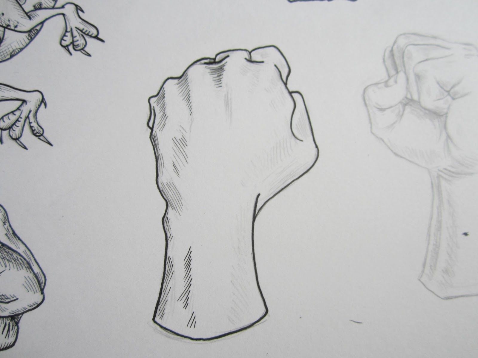 1600x1200 back of fist drawing - Fist Drawing