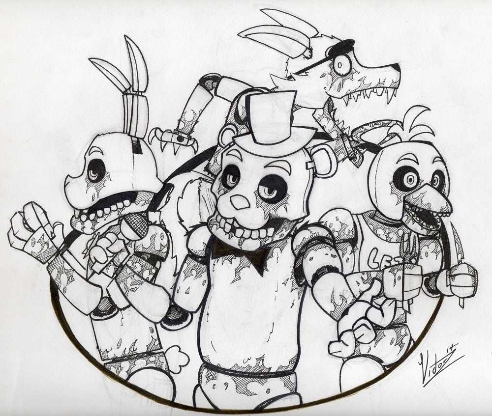1000x847 freddy fazbear's pizza happy family five nights - Five Nights At Freddys Drawings