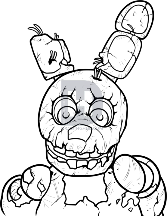 555x720 how to draw springtrap from five nights at freddys step - Five Nights At Freddys Drawings