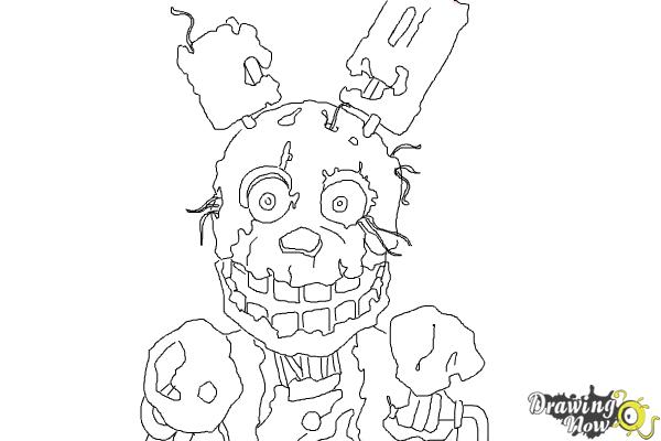 600x400 how to draw springtrap from five nights at freddy - Five Nights At Freddys Drawings