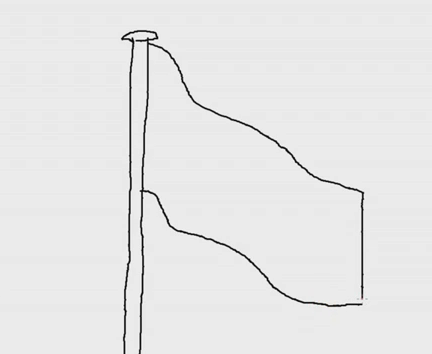 432x354 How To Draw A Waving Flag Step - Flag Blowing In The Wind Drawing