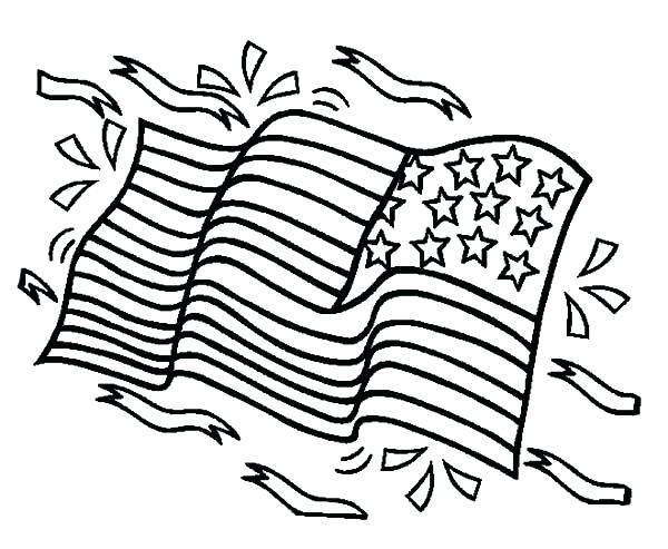 Flag In The Wind Drawing at PaintingValley.com | Explore collection of ...