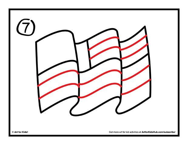 620x479 how to draw the american flag american flag waving in the wind - Flag In The Wind Drawing
