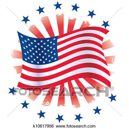 450x451 patriotic flag clipart wind drawing - Flag In The Wind Drawing