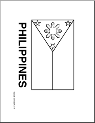 304x392 Flag Philippines - Flag Line Drawing