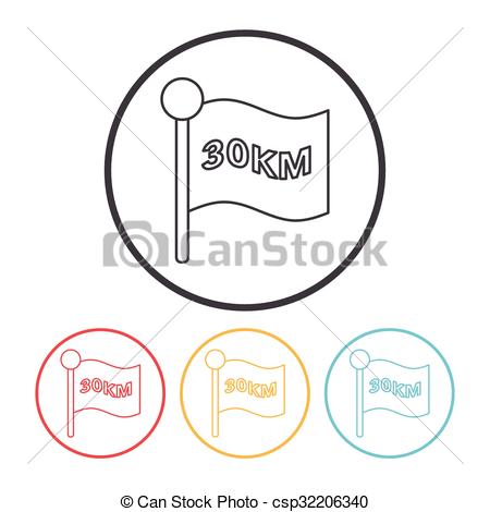 450x470 Marathon Flag Line Icon - Flag Line Drawing
