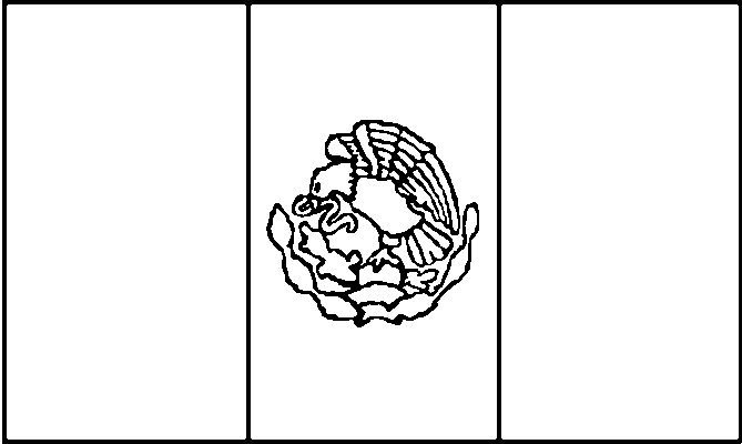 669x400 Mexican Flag Drawing Mexico At Getdrawings Com Free For Personal - Flag Line Drawing