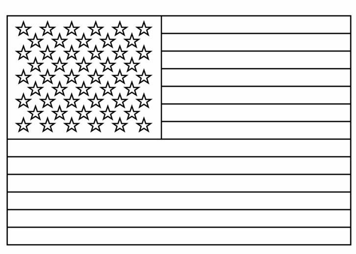 726x518 Printable Flag Coloring - Flag Line Drawing