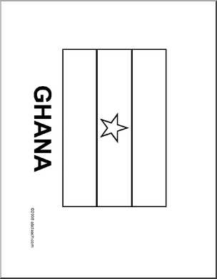 304x392 Flag Ghana - Flag Line Drawing