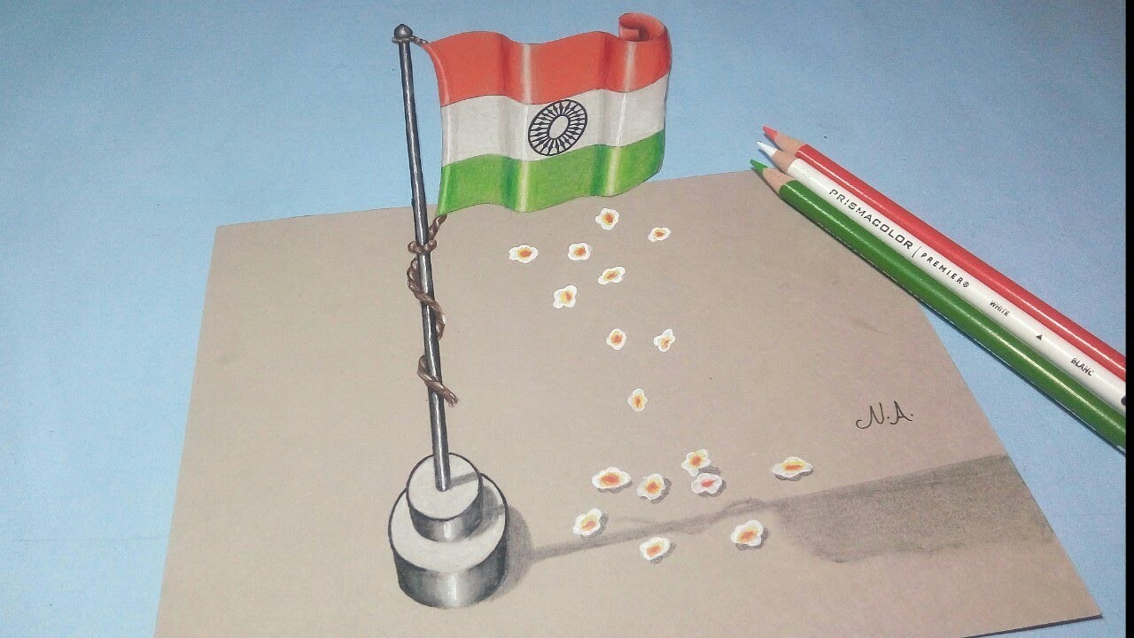 1280x720 How To Draw Flag Of India - Flag Of India Drawing