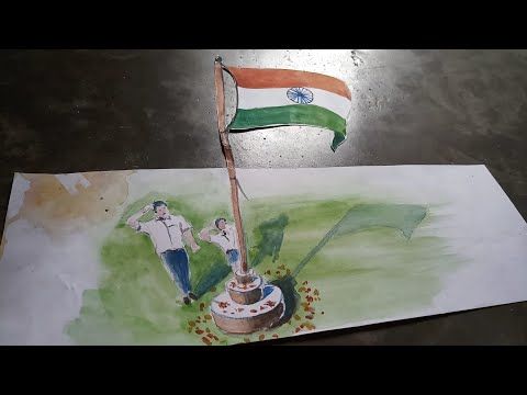 480x360 How To Draw A National Flag Of India Indian Paintings Flag - Flag Of India Drawing