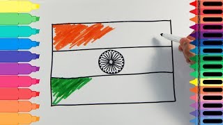 320x180 Video How To Draw Independence Day Scenery Kids Indian Flag - Flag Of India Drawing