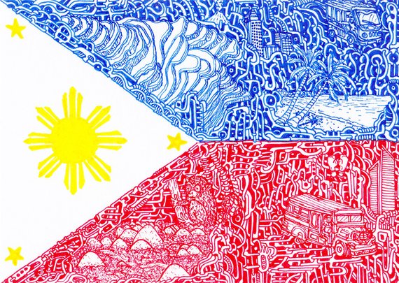570x405 Items Similar To Stickers Of National Flags Philippines On Etsy - Flag Of The Philippines Drawing