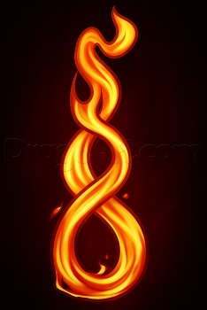 234x350 how to draw an eternal flame, step - Flame Drawing