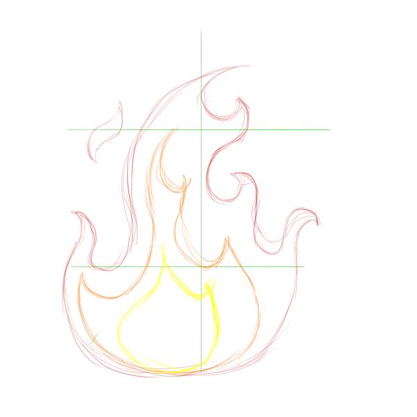 600x600 How To Draw Flames - Flame Drawing