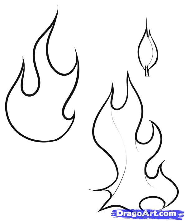594x707 step how to draw a flame - Flame Drawing