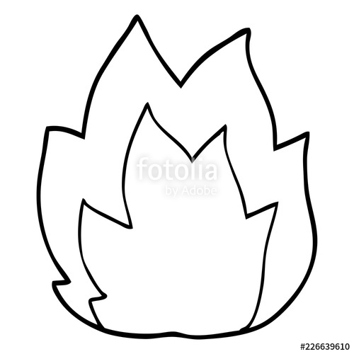 500x500 Line Drawing Cartoon Explosion Flame Stock Image And Royalty Free - Flame Line Drawing