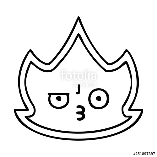 500x500 line drawing cartoon fire flame stock image and royalty free - Flame Line Drawing
