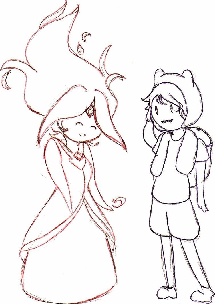 752x1063 Finn Flame Princess Line Art - Flame Princess Drawing