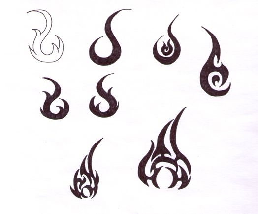 524x434 Flame Tattoo Designs - Flame Tattoo Drawings
