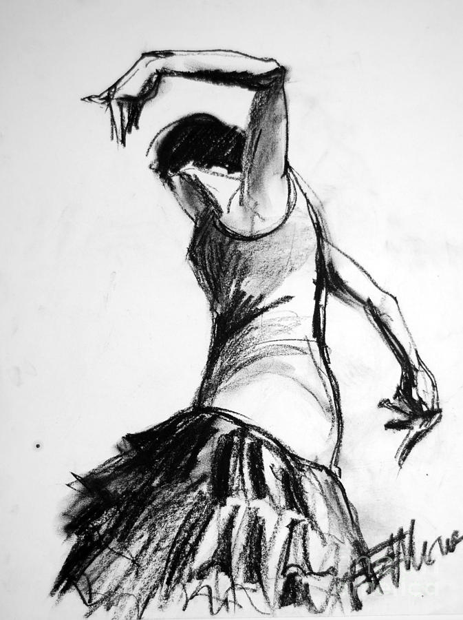 673x900 Flamenco Sketch Drawing - Flamenco Dancer Drawing