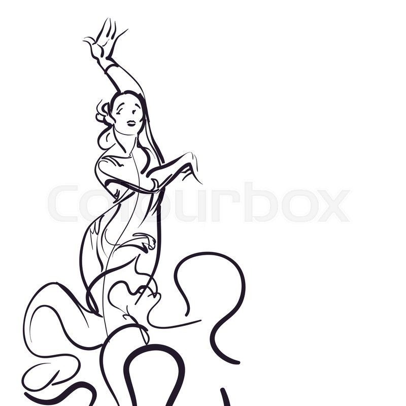 800x800 Flamenco Dancer Holding Impressive Stock Vector Colourbox - Flamenco Dancer Drawing