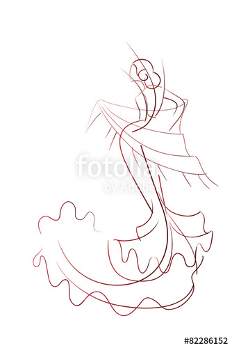 334x500 Gesture Drawing Flamenco Dancer Expressive Pose Stock Image - Flamenco Dancer Drawing