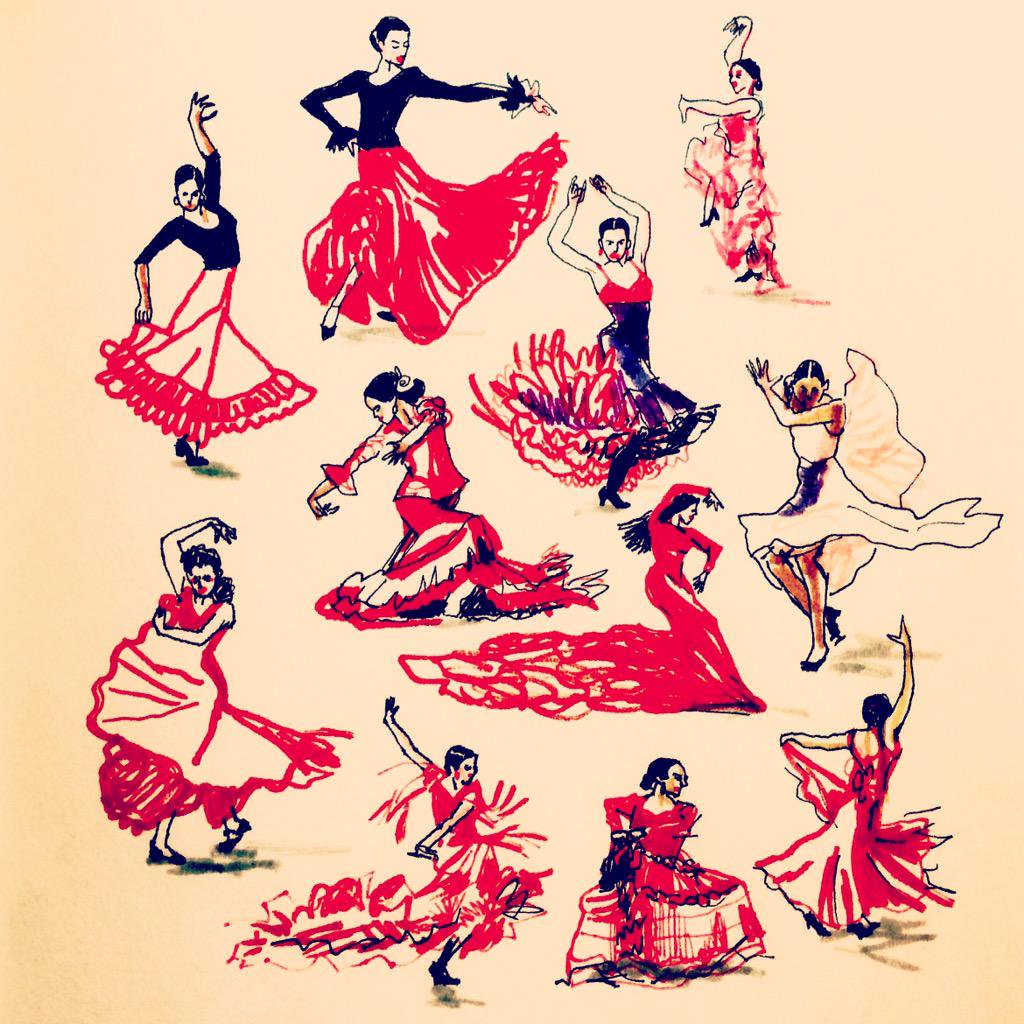 1024x1024 Marie On Twitter - Flamenco Dancer Drawing