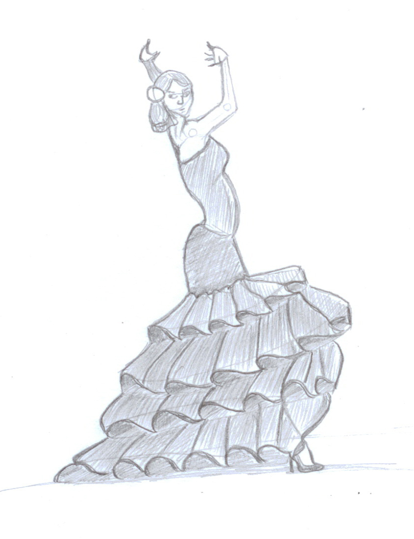 Flamenco Dancer Drawing at PaintingValley.com | Explore collection of