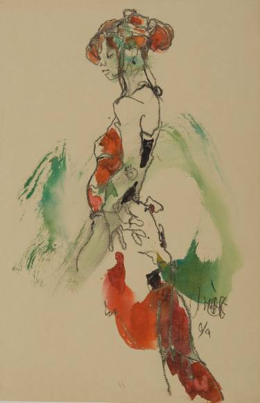 375x580 The Flamenco Dancer Drawing - Flamenco Dancer Drawing