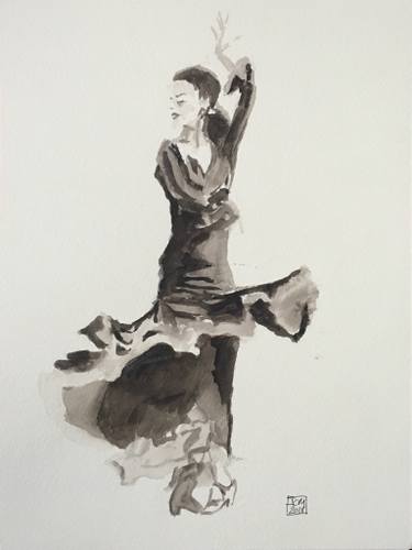 375x500 flamenco study - Flamenco Drawing