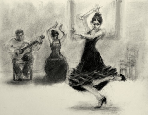 473x366 connie chadwell's hackberry street studio flamenco evening - Flamenco Drawing