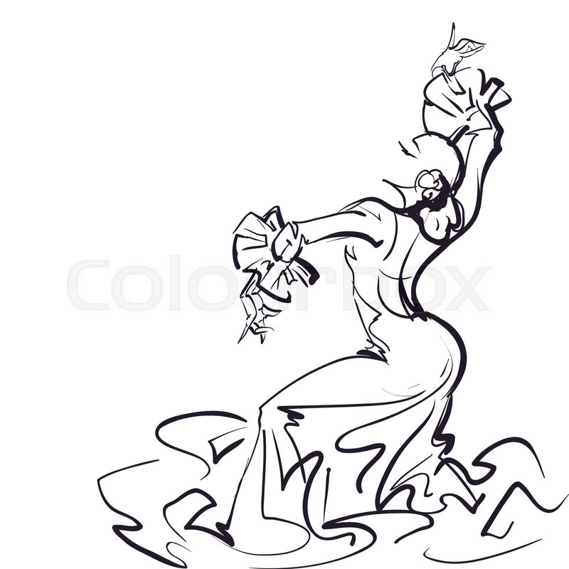 800x800 flamenco dancer holding impressive stock vector colourbox - Flamenco Drawing