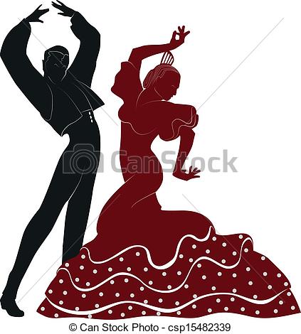 423x470 flamenco dancers two typical spanish dancers from seville - Flamenco Drawing