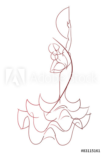 334x500 gesture drawing flamenco dancer expressive pose - Flamenco Drawing