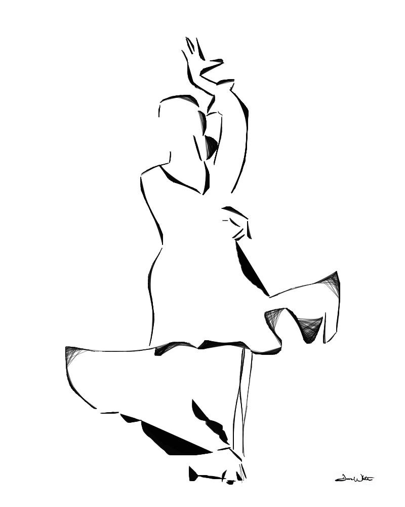 800x1000 one time in spain flamenco artist dave white ashburn, va - Flamenco Drawing