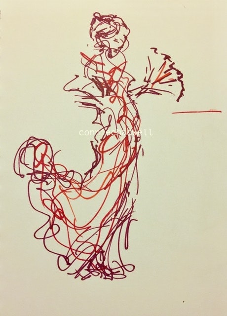 460x640 red lines flamenco - Flamenco Drawing