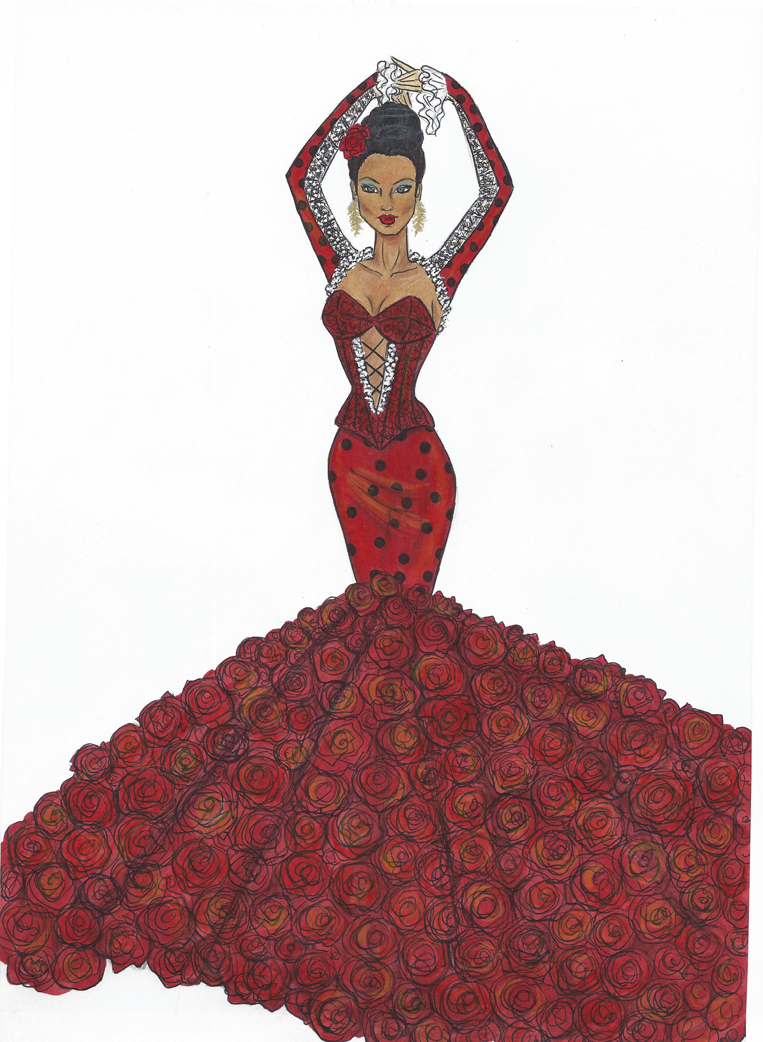 2544x3472 david mandeiro - Flamenco Drawing