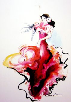 236x337 drawn dancer spain flamenco - Flamenco Drawing
