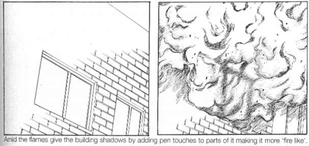 607x288 How To Draw Mangawater - Flames Outline Drawing