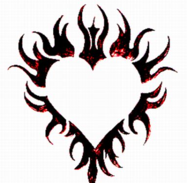 383x375 flaming heart tattoo - Flaming Heart Drawing